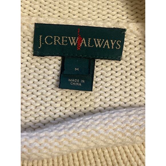 J. Crew 1988 Roll Neck 100% Cotton Sweater Cream Women's Medium - Picture 8 of 8